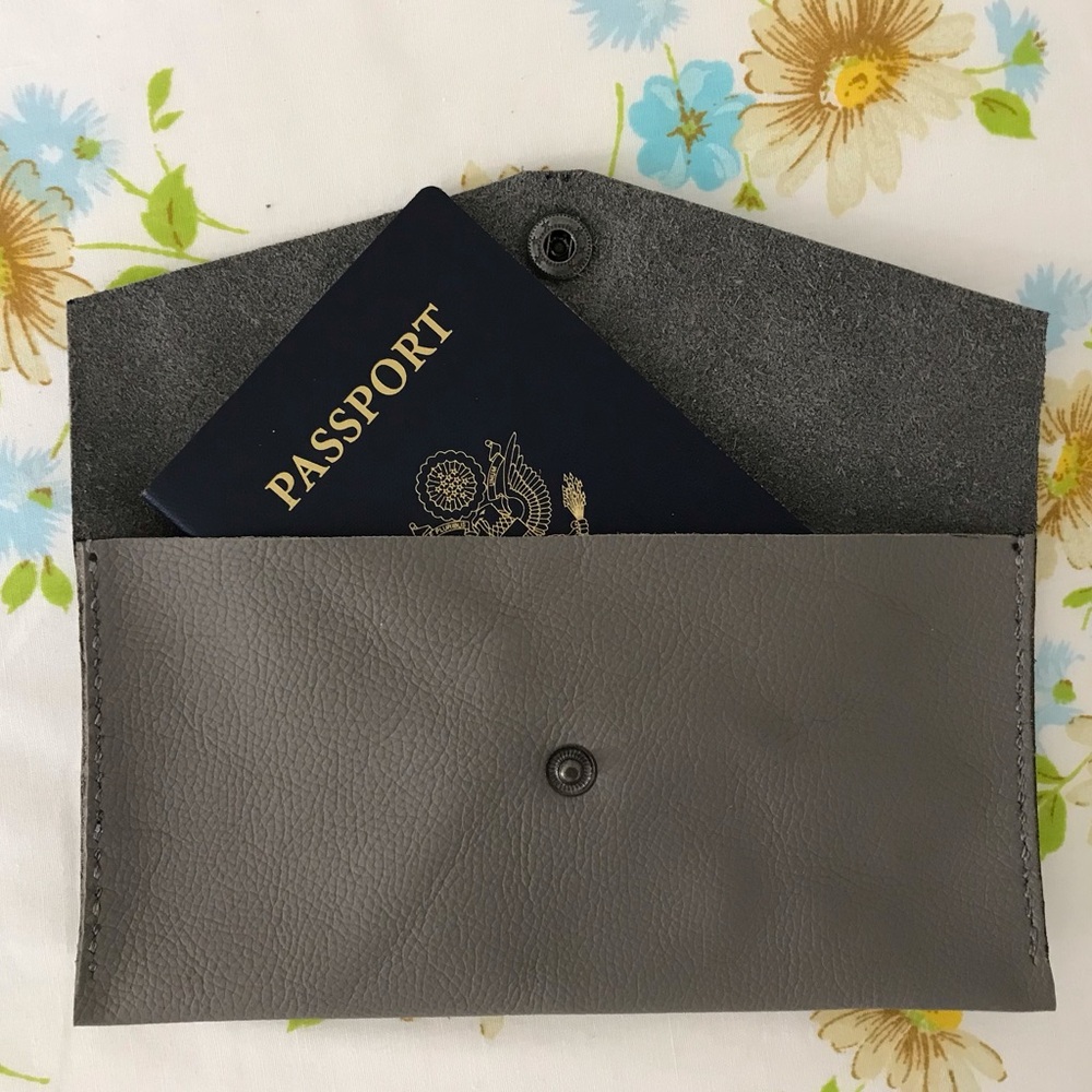 Hand Crafted Gray Leather Wallet